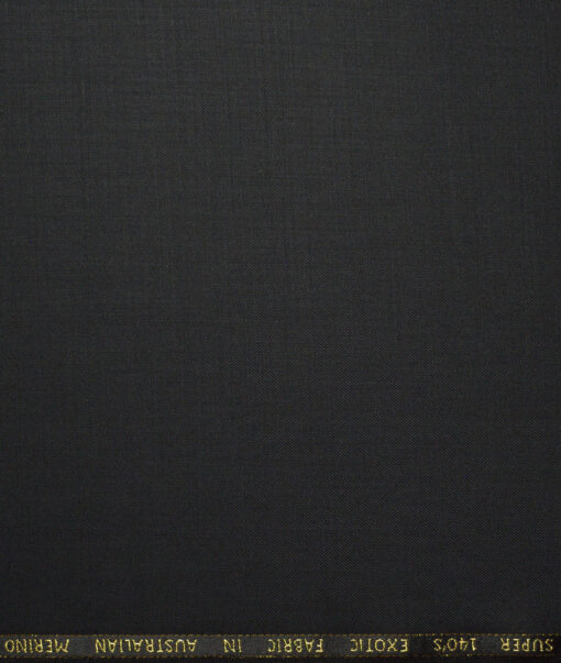 J.Hampstead Super 140's Solids 25% Merino Wool Suiting Fabric (Black)