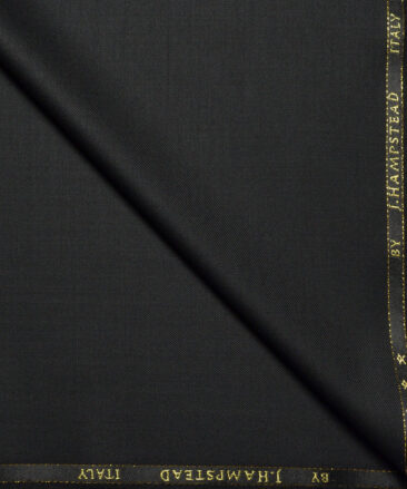 J.Hampstead Super 140's Solids 25% Merino Wool Suiting Fabric (Black)