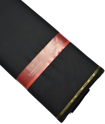 J.Hampstead Super 140's Solids 25% Merino Wool Suiting Fabric (Black)