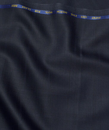 J.Hampstead Super 120's Checks 30% Merino Wool Suiting Fabric (Dark Blue)