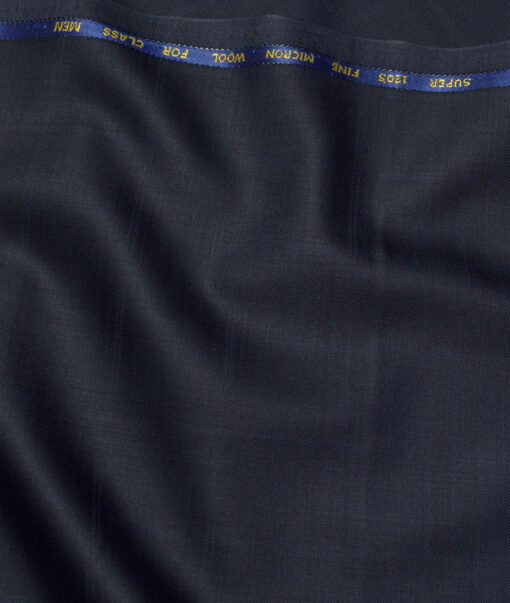 J.Hampstead Super 120's Checks 30% Merino Wool Suiting Fabric (Dark Blue)