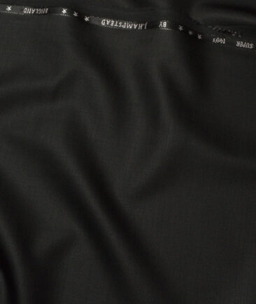 J.Hampstead Super 140's Solids 50% Merino Wool Suiting Fabric (Black)