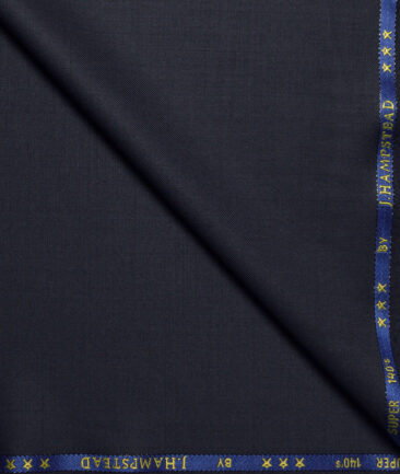 J.Hampstead Super 140's Solids 50% Merino Wool Suiting Fabric (Dark Blue)