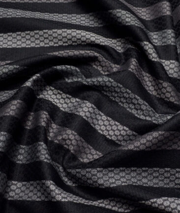 Tessitura Monti  Giza Cotton Striped Shirting Fabric (Black)