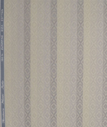 Tessitura Monti  Giza Cotton Striped Shirting Fabric (Light Brown)