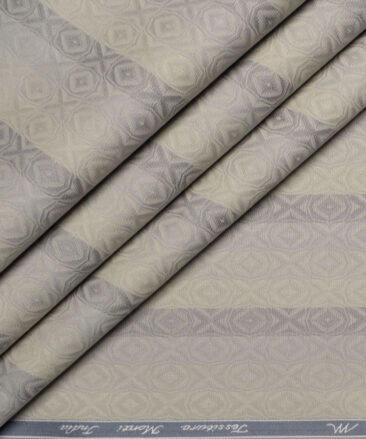 Tessitura Monti  Giza Cotton Striped Shirting Fabric (Light Brown)