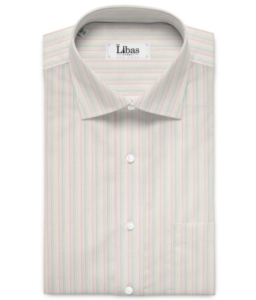 Tessitura Monti 2 Ply 70's Giza Cotton Striped Shirting Fabric (Cream)