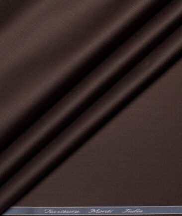 Tessitura Monti 2 Ply 70's Giza Cotton Solids Shirting Fabric (Dark Coffee Brown)