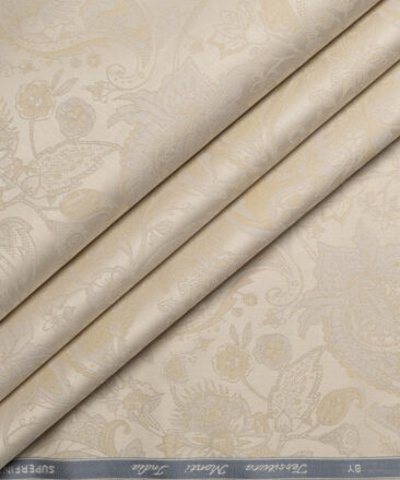 Tessitura Monti  Giza Cotton Self Design Shirting Fabric (Beige)