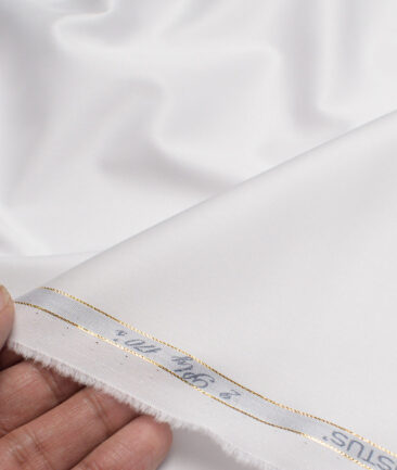 Tessitura Monti 2 Ply 170's Giza Cotton Solids Shirting Fabric (White)