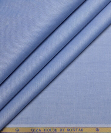 Soktas  Giza Cotton Solids Shirting Fabric (Light Blue)