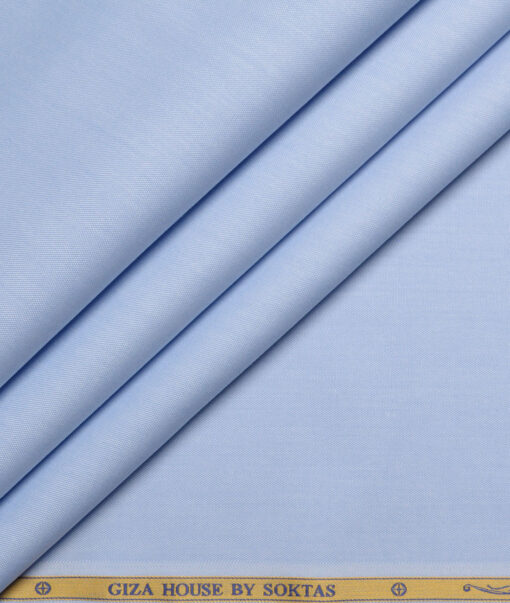 Soktas  Giza Cotton Solids Shirting Fabric (Sky Blue)