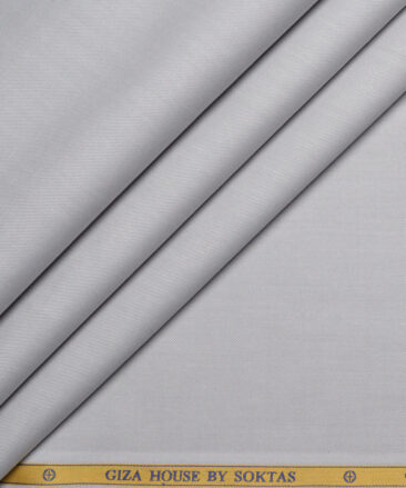 Soktas  Giza Cotton Solids Shirting Fabric (Silver Grey)