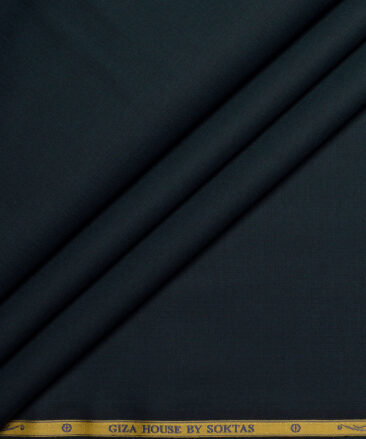 Soktas  Giza Cotton Striped Shirting Fabric (Dark Bottle Green)