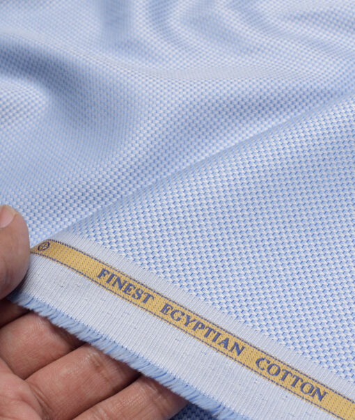 Soktas  Giza Cotton Structured Shirting Fabric (Light Blue)