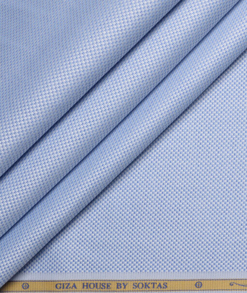 Soktas  Giza Cotton Structured Shirting Fabric (Light Blue)