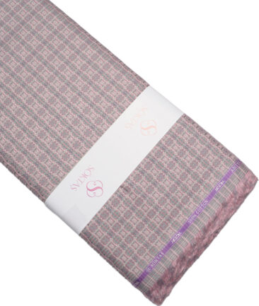 Soktas  Giza Cotton Self Design Shirting Fabric (Pink)