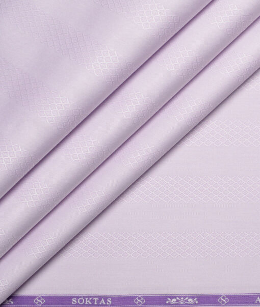Soktas  Giza Cotton Striped Shirting Fabric (Lavander Purple)
