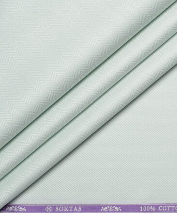 Soktas 2 Ply 100's Giza Cotton Striped Shirting Fabric (Surf Crest Green)