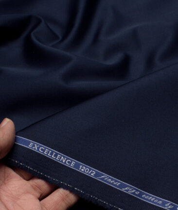 Soktas 2 Ply 120's Giza Cotton Solids Shirting Fabric (Dark Blue)