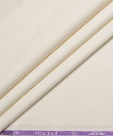 Soktas  Giza Cotton Solids Shirting Fabric (Cream)