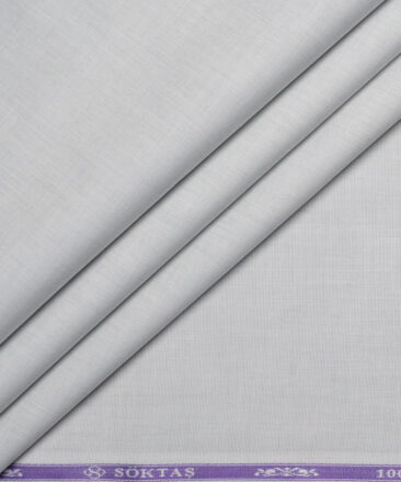 Soktas  Giza Cotton Solids Shirting Fabric (Light Grey)
