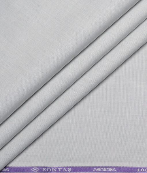 Soktas  Giza Cotton Solids Shirting Fabric (Light Grey)