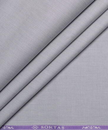 Soktas  Giza Cotton Solids Shirting Fabric (Silver Grey)