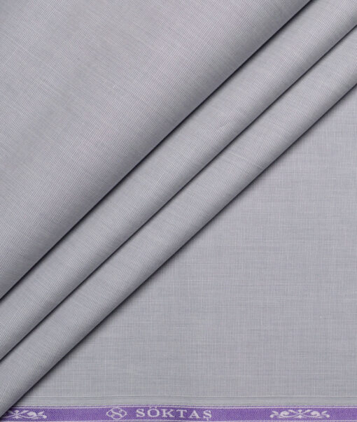 Soktas  Giza Cotton Solids Shirting Fabric (Silver Grey)