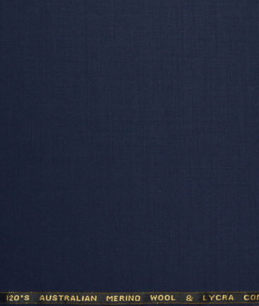 Vercelli Italy Super 120's Solids 50% Merino Wool Stretchable Suiting Fabric (Dark Royal Blue)