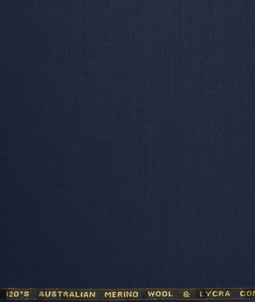 Vercelli Italy Super 120's Solids 50% Merino Wool Stretchable Suiting Fabric (Dark Royal Blue)