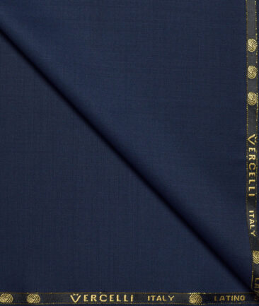 Vercelli Italy Super 120's Solids 50% Merino Wool Stretchable Suiting Fabric (Dark Royal Blue)