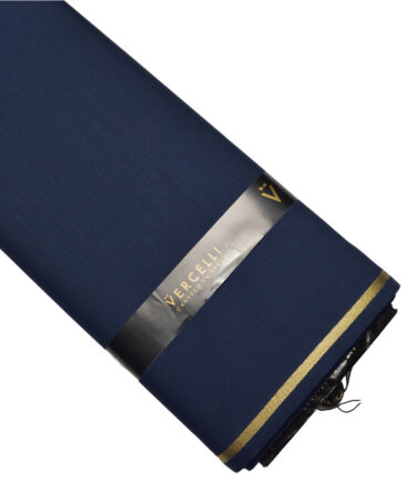 Vercelli Italy Super 120's Solids 50% Merino Wool Stretchable Suiting Fabric (Dark Royal Blue)