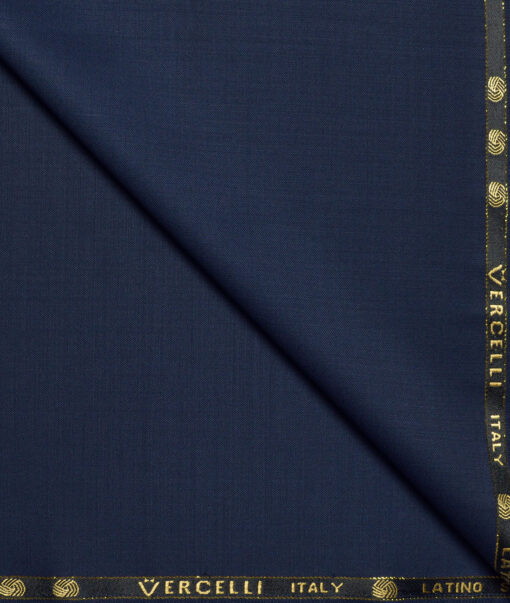 Vercelli Italy Super 120's Solids 50% Merino Wool Stretchable Suiting Fabric (Dark Royal Blue)