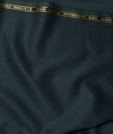 Vercelli Italy Super 120's Solids 50% Merino Wool Stretchable Suiting Fabric (Dark Sea Green)