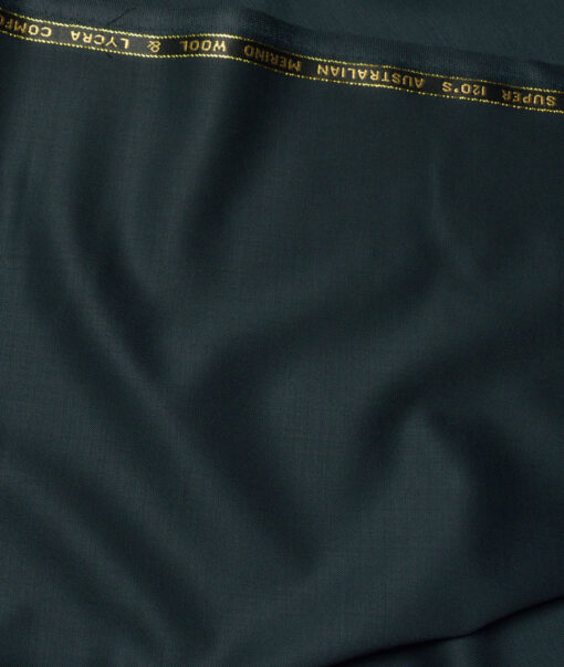 Vercelli Italy Super 120's Solids 50% Merino Wool Stretchable Suiting Fabric (Dark Sea Green)