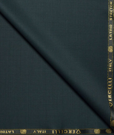 Vercelli Italy Super 120's Solids 50% Merino Wool Stretchable Suiting Fabric (Dark Sea Green)