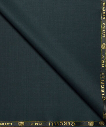 Vercelli Italy Super 120's Solids 50% Merino Wool Stretchable Suiting Fabric (Dark Sea Green)