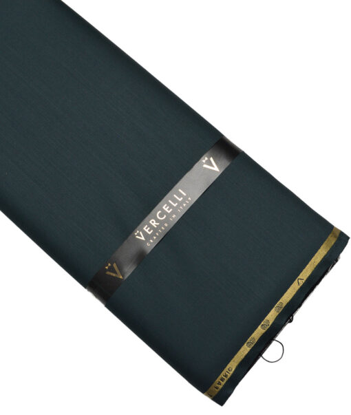Vercelli Italy Super 120's Solids 50% Merino Wool Stretchable Suiting Fabric (Dark Sea Green)