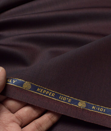 Vercelli Italy Super 120's Solids 70% Merino Wool Suiting Fabric (Dark Wine)