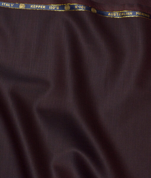 Vercelli Italy Super 120's Solids 70% Merino Wool Suiting Fabric (Dark Wine)