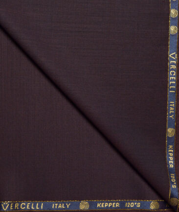 Vercelli Italy Super 120's Solids 70% Merino Wool Suiting Fabric (Dark Wine)