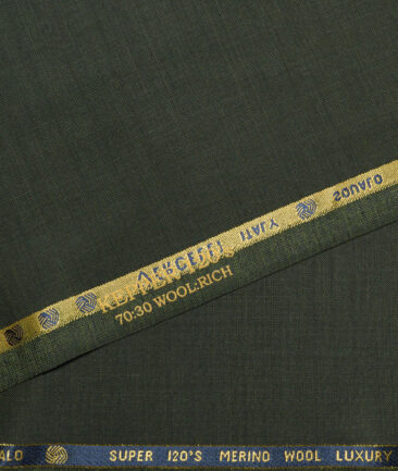 Vercelli Italy Super 120's Solids 70% Merino Wool Suiting Fabric (Thatch Green)