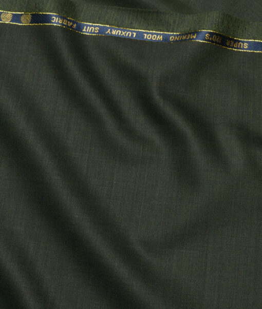 Vercelli Italy Super 120's Solids 70% Merino Wool Suiting Fabric (Thatch Green)