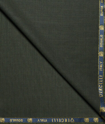 Vercelli Italy Super 120's Solids 70% Merino Wool Suiting Fabric (Thatch Green)