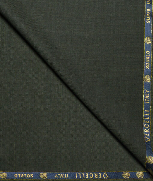 Vercelli Italy Super 120's Solids 70% Merino Wool Suiting Fabric (Thatch Green)