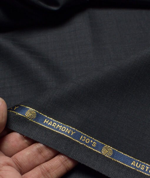 Vercelli Italy Super 130's Striped 70% Merino Wool Suiting Fabric (Dark Grey)