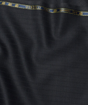 Vercelli Italy Super 130's Striped 70% Merino Wool Suiting Fabric (Dark Grey)