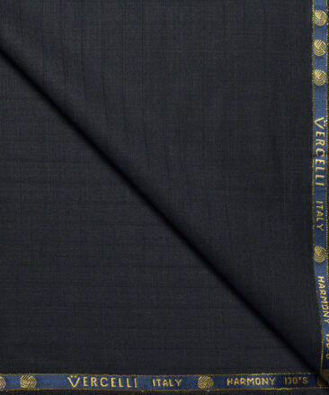 Vercelli Italy Super 130's Striped 70% Merino Wool Suiting Fabric (Dark Grey)