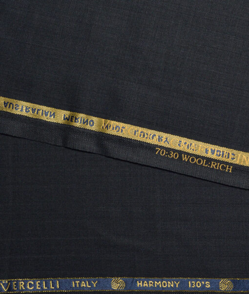 Vercelli Italy Super 130's Striped 70% Merino Wool Suiting Fabric (Dark Grey)